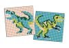 Diamond Painting auf einem Aufkleber - Jurassic period. Dinosaurier 4, Satz mit 2 Bildern