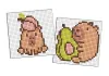 Diamond Painting auf einem Magnet - Capybara: Pfirsich und Avocado, Satz mit 2 Bildern