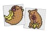 Diamond Painting auf einem Magnet - Capybara: Bananen, Satz mit 2 Bildern