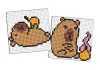 Diamond Painting auf einem Magnet - Capybara: Orange, Satz mit 2 Bildern