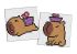 Diamond mosaic on a sticker - Capybara 10, set of 2 pcs