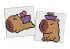 Diamond mosaic on a sticker - Capybara 10, set of 2 pcs