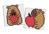 Diamond Painting auf einem Magnet - Capybara: Erdbeeren und Apfel, Satz mit 2 Bildern