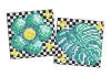 Diamond mosaic on a sticker - Flower and leaf, set of 2 pcs