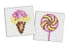 Diamond Painting auf einem Magnet - Eiscreme und Lutscher, Satz mit 2 Bildern