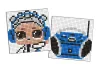 Diamond Painting auf einem Magnet - LOL und blaue Boombox, Satz mit 2 Bildern
