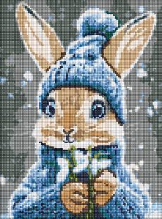 Diamond Painting - Kaninchen mit Schneeglöckchen ©art_selena_ua