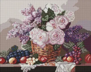 Diamond Painting - Korb mit Blumen und Früchten ©art_selena_ua