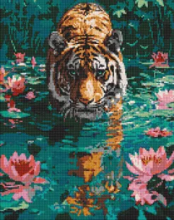 Diamond Painting ohne Rahmen - Ein Tiger auf der Jagd ©art_selena_ua