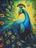 Diamond Painting ohne Rahmen - Anmutiger Pfau mit holografischen Strasssteinen (AB) ©art_selena_ua