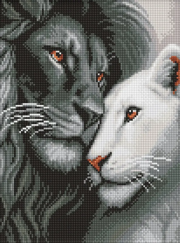 Diamond mosaic - Lions in love ©art_selena_ua