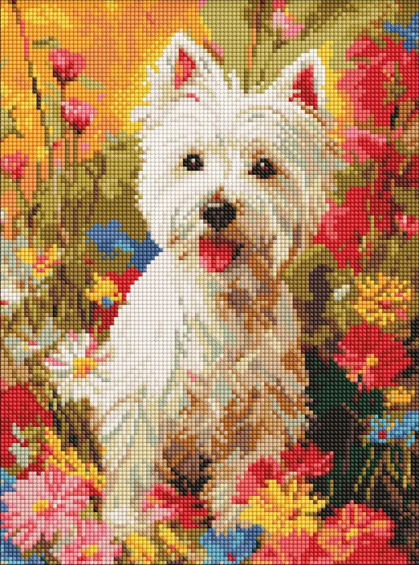 Diamond Painting - Hund in Blumen ©art_selena_ua