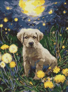 Diamond Painting - Welpe unter den Glühwürmchen ©art_selena_ua