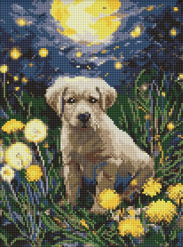 Diamond Painting - Welpe unter den Glühwürmchen ©art_selena_ua