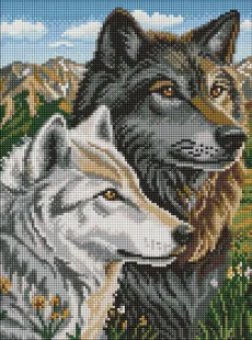 Diamond Painting - Bergwolf-Paar ©art_selena_ua