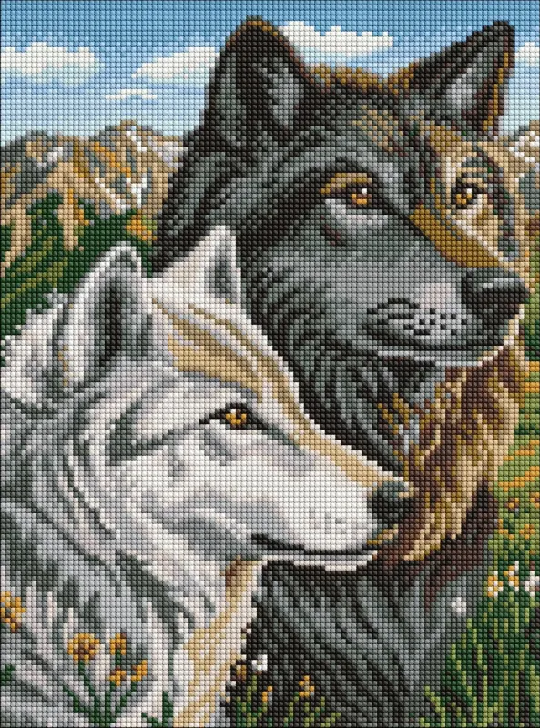 Diamond mosaic - Mountain wolf pair ©art_selena_ua