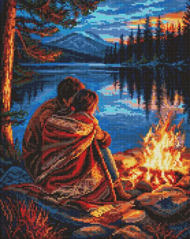 Diamond mosaic - Couple by the fire ©art_selena_ua