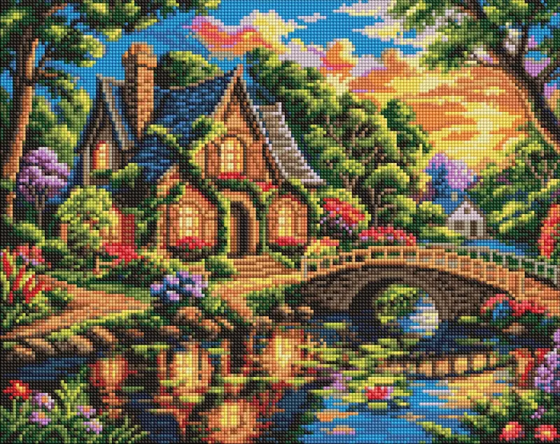 Diamond mosaic - House above the lake ©art_selena_ua