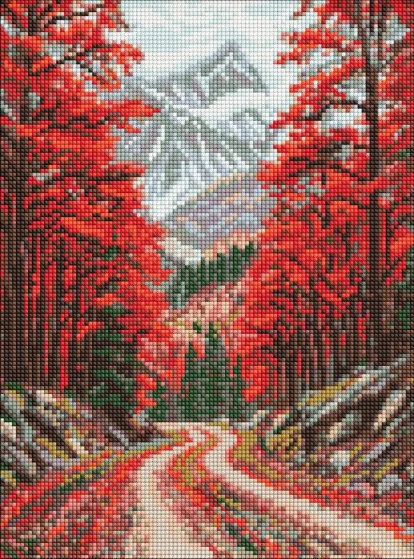 Diamond mosaic - Road through the red forest ©art_selena_ua