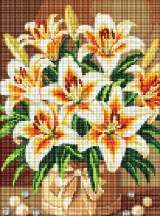 Diamond Painting - Strahlende Lilien mit Perlen ©art_selena_ua