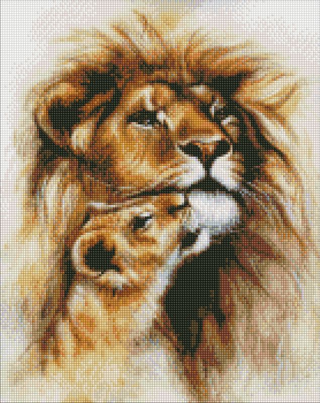 Diamond Painting - Die Zärtlichkeit des Löwen