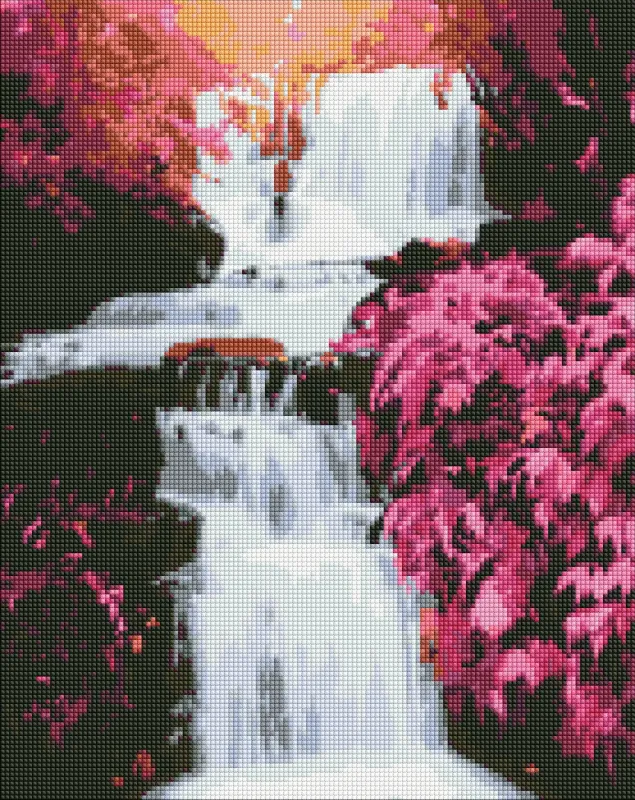 Diamond mosaic - Tropical waterfall