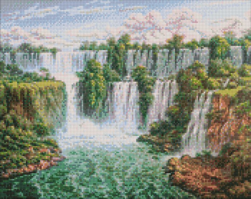 Diamond mosaic - Scenic waterfall ©Sergey Lobach