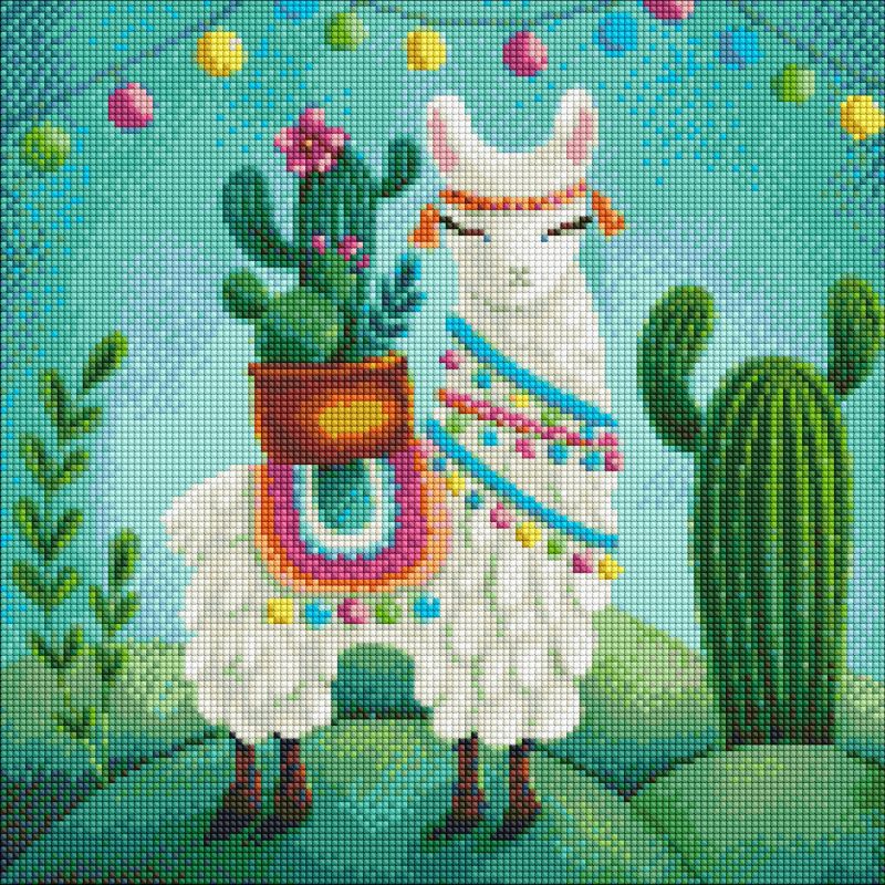 Diamond mosaic - Cheerful llama ©Elena Schweitzer