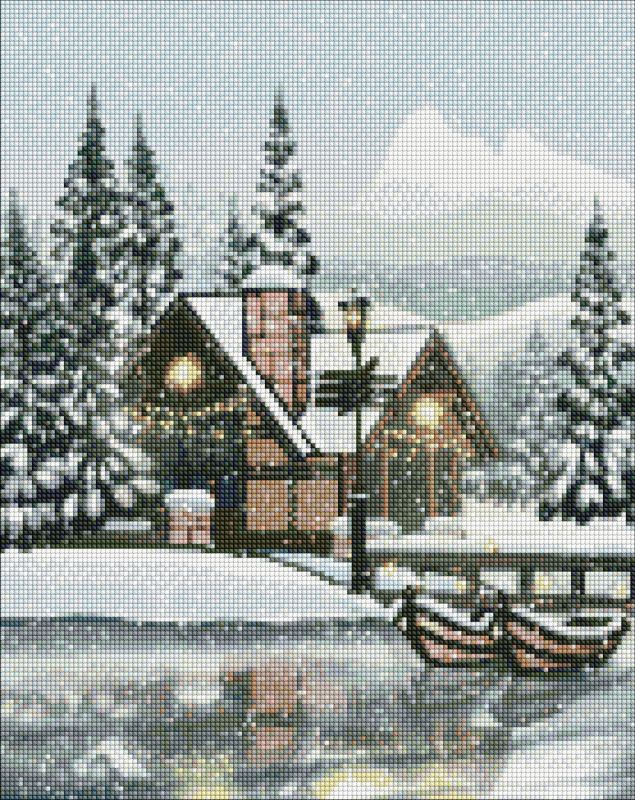 Diamond mosaic - Snowy silence ©akvamarinel_art