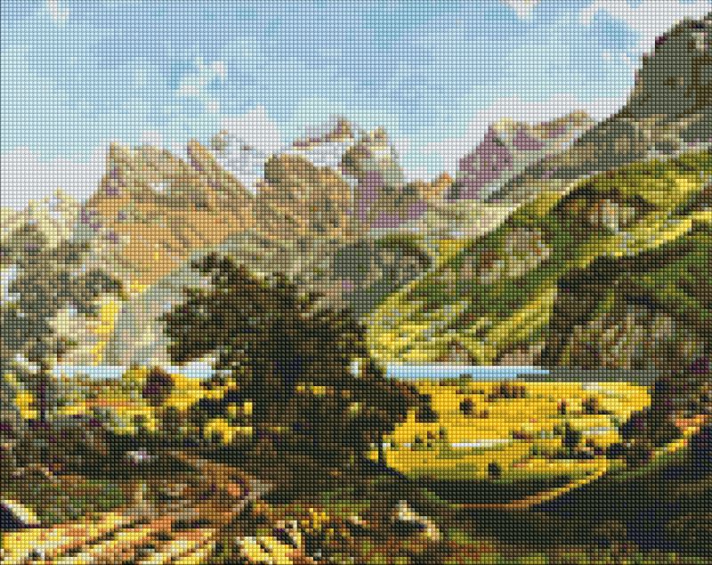 Diamond mosaic - A magical landscape ©ArtAlekhina based on Albert Bierstad