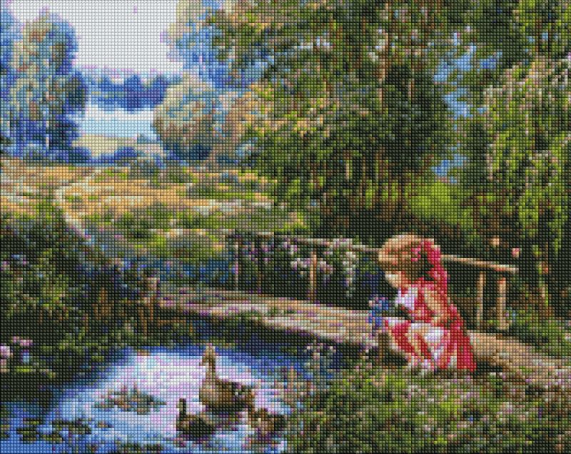 Diamond mosaic - A girl on a walk ©Sergey Lobach