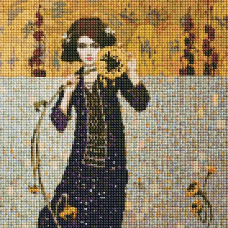 Diamond mosaic - Girl with a sunflower ©tolstukhin artem