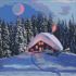 Diamond mosaic - Snow-covered house