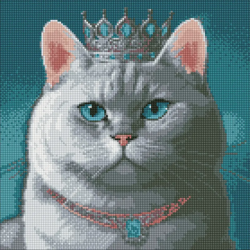 Diamond Painting ohne Rahmen - Stolzer König mit holografischen Strasssteinen (AB) ©art_selena_ua