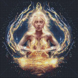 Diamond Painting ohne Rahmen - Verwaltung der Elemente mit holografischen Strasssteinen (AB) ©Niki Agrua