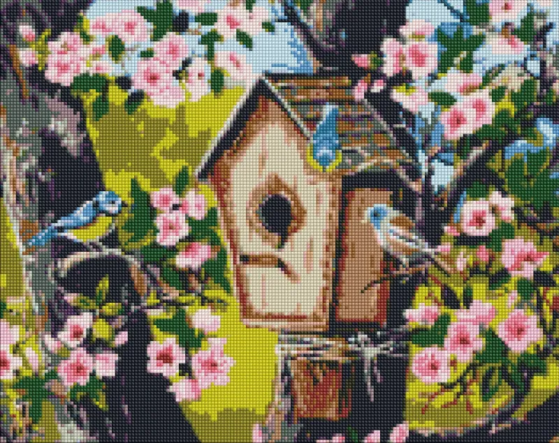Diamond Painting ohne Rahmen - Einzugsfest für Vögel ©Oleksandr Zakusilov