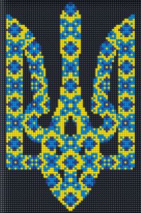 Diamond Painting ohne Rahmen - Symbol der Ukraine mit holografischen Strasssteinen (AB) ©Mariia Davydova