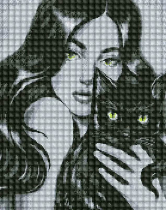 Diamond mosaic - Black fluffy ©pollypop92
