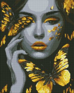 Diamond Painting - Mädchen mit goldenen Schmetterlingen ©art_selena_ua