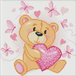Diamond Painting - Kleiner Bärenjunge mit holografischen Strasssteinen (AB)