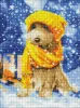 Diamond mosaic without frame - Fluffy friend with hologram rhinestones (AB)
