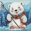 Diamond Painting ohne Rahmen - Winterliches Fischen mit holografischen Strasssteinen (AB) ©art_selena_ua