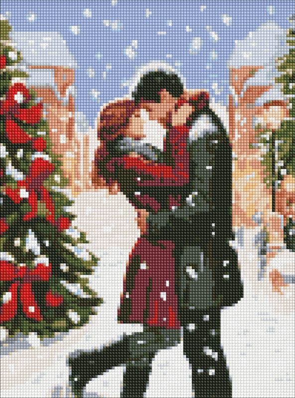 Diamond Painting ohne Rahmen - Winter-Romantik mit holografischen Strasssteinen (AB) ©art_selena_ua