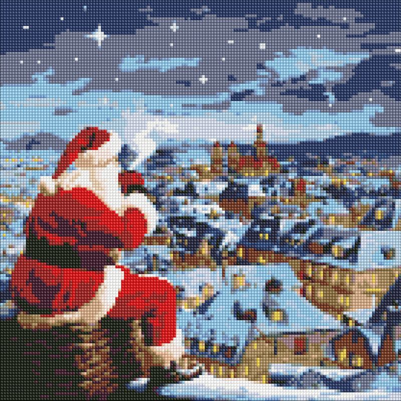 Diamond Painting - Weihnachtsnacht mit holografischen Strasssteinen (AB) ©art_selena_ua