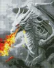 Diamond Painting - Feuerspuckender Drache mit holografischen Strasssteinen (AB) ©art_selena_ua