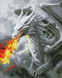 Diamond Painting - Feuerspuckender Drache mit holografischen Strasssteinen (AB) ©art_selena_ua