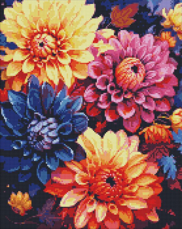 Diamond mosaic - Colorful dahlias ©art_selena_ua