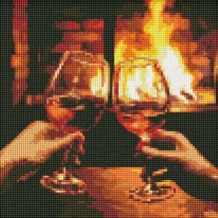 Diamond Painting - Aufwärmen am Kamin ©art_selena_ua