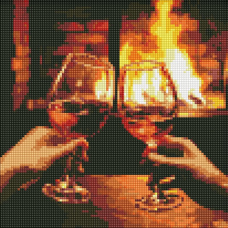 Diamond Painting - Aufwärmen am Kamin ©art_selena_ua