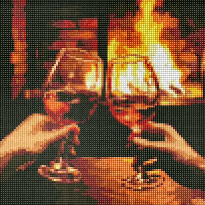 Diamond Painting - Aufwärmen am Kamin ©art_selena_ua